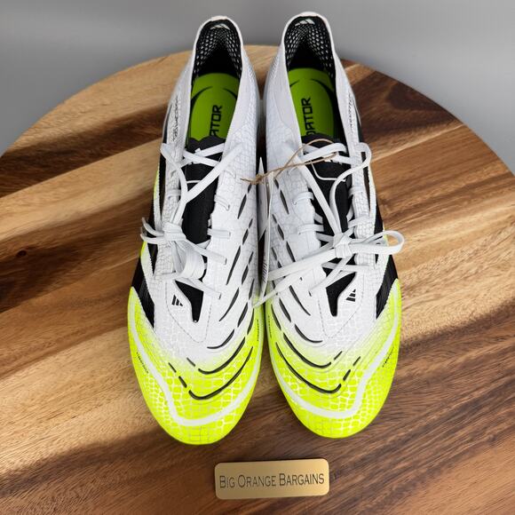 Adidas Predator Elite FG Soccer Cleats Men\'s Size 12 White Lucid Lemon JI1082